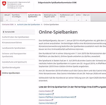 An excerpt on social protection and gambling addiction from the Federal Gaming Commission ESBK.